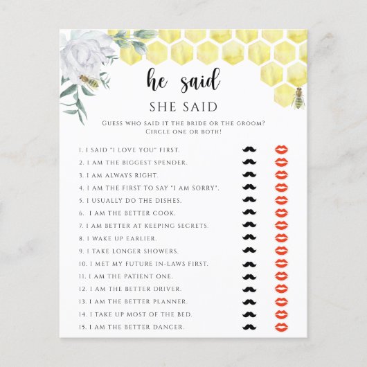 Bee floral zei dat ze vrijgezellenfeest spel zei (Voorkant)