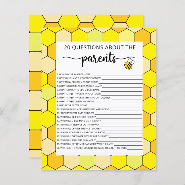 Bee florale spelletjes (Voorkant / Achterkant)