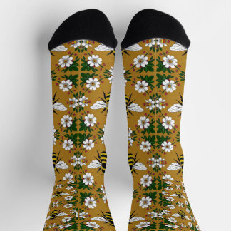 Bee Flower Pattern Sokken