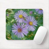 Bee Fly & Paarse Asters Mousepad Muismat (Met muis)