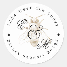 Bee geacht retouradres ronde sticker