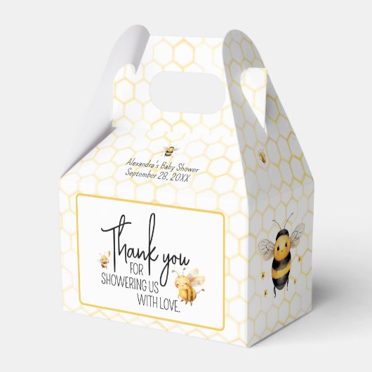 Bee Gender Neutral Sweet Baby shower Dank u Bedankdoosjes (Voorkant Zijde)