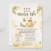 Bee Gender onthullen Baby shower Uitnodiging Lente (Voorkant)