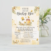 Bee Gender onthullen Baby shower Uitnodiging Lente (Staand voorkant)