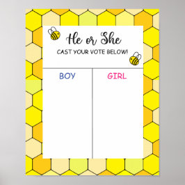 Bee gender onthullen stemcomité poster
