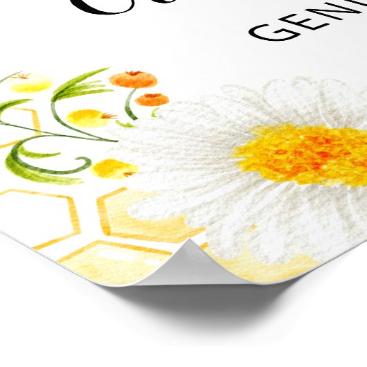 Bee gender onthullen welkomstbord poster (Hoek)