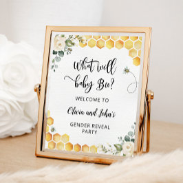 Bee gender onthullen welkomstbord poster