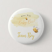 Bee Gender Reveal Button Team Boy (Voorkant)