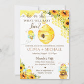 Bee gender reveal invite, bumblebee, honeybee. kaart (Voorkant)
