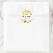 Bee gender reveal thank you stickers, bumblebee. ronde sticker (Tas)