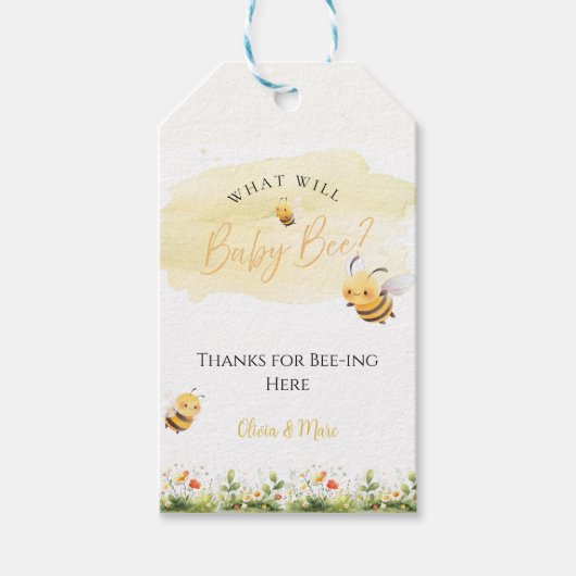 Bee Gender Reveal • What Will Baby Bee Cadeaulabel (Voorkant)