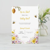 Bee Gender Reveal • What Will Baby Bee Kaart (Staand voorkant)