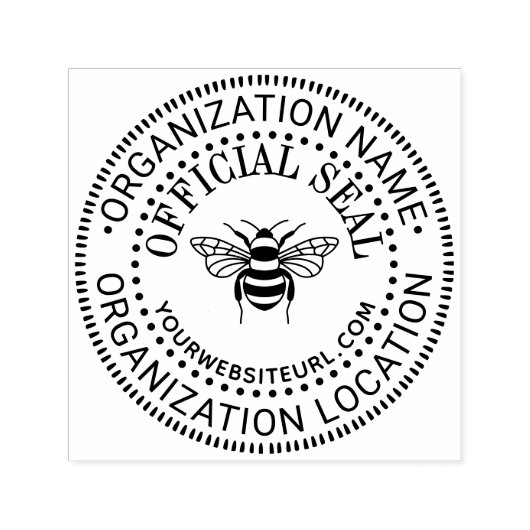 Bee Generic Custom Official Seal Name Loc URL Zelfinktende Stempel (Design)