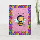 Bee gepersonaliseerde leuke groet Verjaardag Kaart (Achterkant)