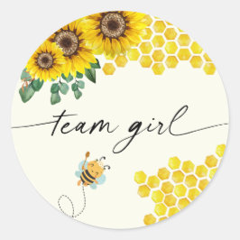 Bee Geslacht Onthullen Party Team Meisje Ronde Sticker