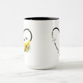 BEE GIRL Black Heart Sunflower Quote Mok (Midden)