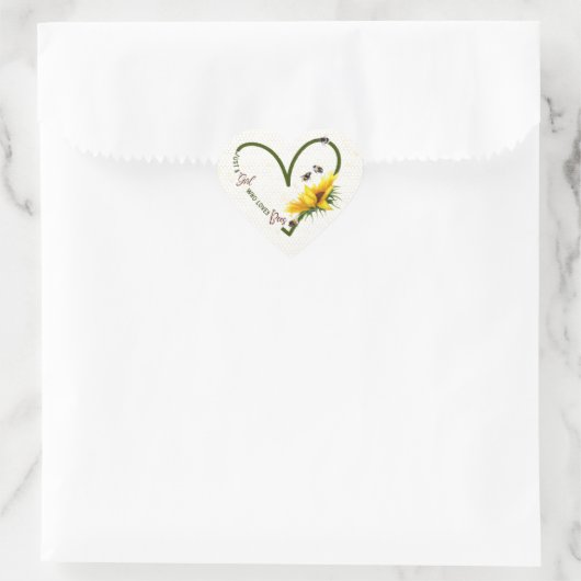 BEE GIRL Honeybee Sunflower Hart Sticker (Tas)