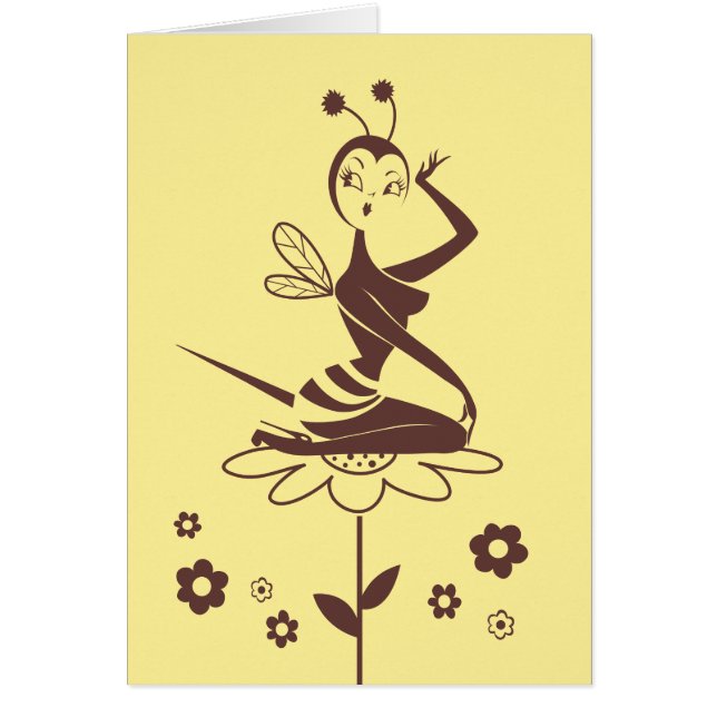 Bee Girl-kaart van Miss Fluff (Voorkant)
