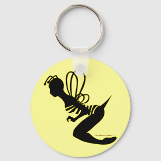 Bee Girl Silhouette Sleutelhanger
