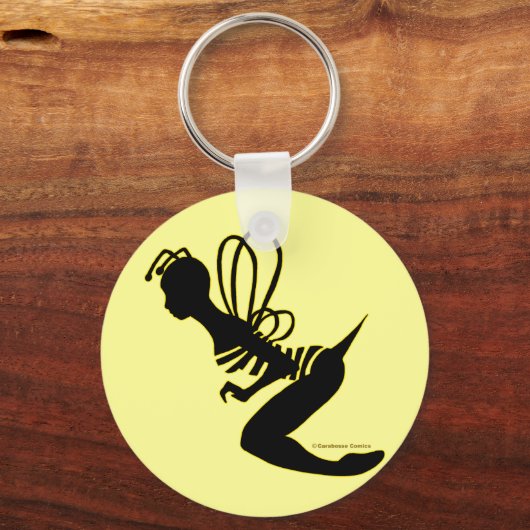 Bee Girl Silhouette Sleutelhanger (Voorkant)