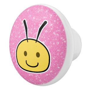 Bee Glitter Keramische Knop