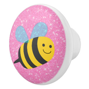 Bee Glitter Keramische Knop