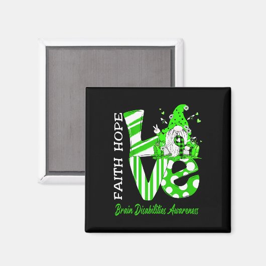 Bee Gnome Liefde Hersenen Disabilities Awareness Magneet (Voorkant / Achterkant)