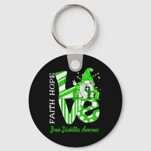 Bee Gnome Liefde Hersenen Disabilities Awareness Sleutelhanger