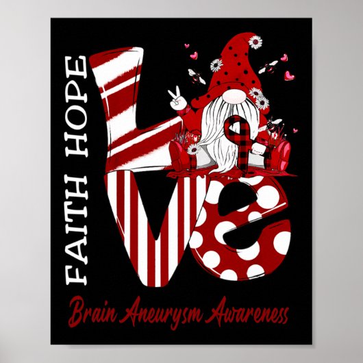 Bee Gnome Love Brain Aneurysm Awareness Poster (Voorkant)