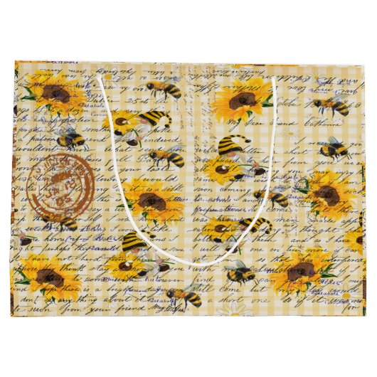 Bee Gnome Sunflower Groot Cadeauzakje (Achterkant)