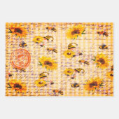 Bee Gnome Sunflower Inpakpapier Vel (Voorkant 3)