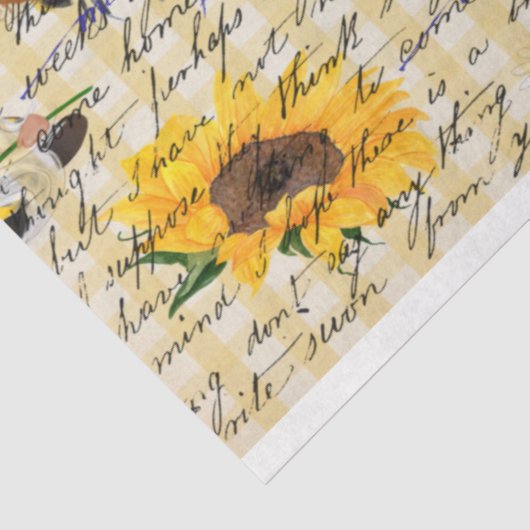 Bee Gnome Sunflower Tissuepapier (Detail)