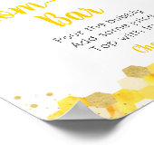 Bee Gold Floral Baby shower Mimosa Bar Poster (Hoek)