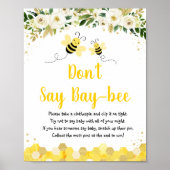 Bee Gold Floral zeg niet dat Baby game Poster (Voorkant)