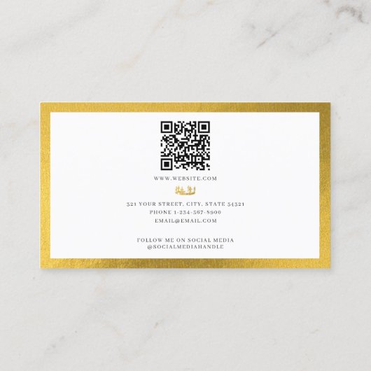  Bee Gold Honey Queen QR Code Visitekaartje (Achterkant)