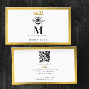 Bee Gold Honey Queen QR Code Visitekaartje