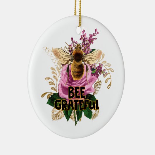 Bee Grateful Keramisch Ornament (Rechts)