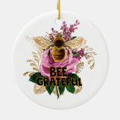 Bee Grateful Keramisch Ornament (Achterkant)