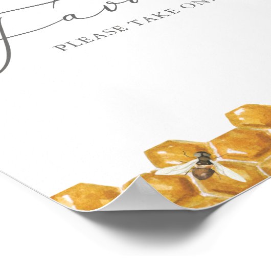 Bee Greenery Baby shower Favors Sign Poster (Hoek)