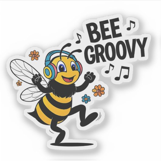 Bee Groovy Sticker (Voorkant)