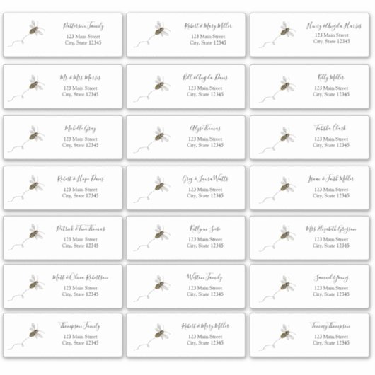 Bee Guest Address Envelope Sticker (Voorkant)