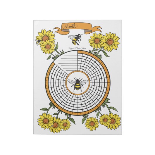 Bee Habit Tracker Custom Notitieblok (Linkerzijde)