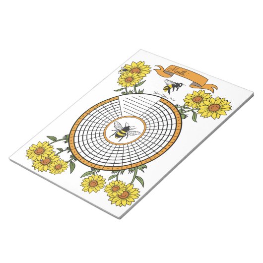 Bee Habit Tracker Custom Notitieblok (Schuin)