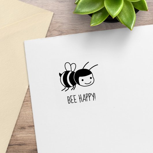 Bee Happy 2 Rubberstempel