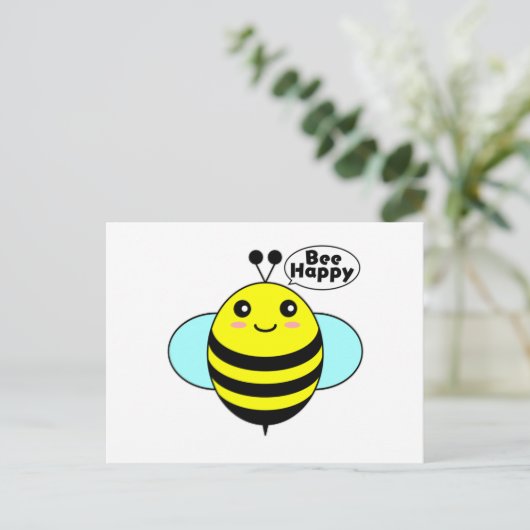 Bee Happy 3 Briefkaart (Staand voorkant)
