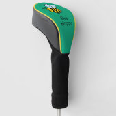 Bee Happy aangepaste golf driver hoofddeksel Golfheadcover (Schuin)