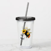 Bee Happy Acrylic Tumbler Acryl Drinkbeker (Achterkant)