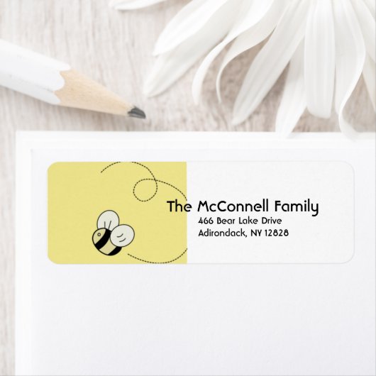 BEE HAPPY AFDRUKBARE ADRESETIKETTEN ETIKET (Insitu)