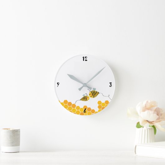 Bee happy all day. ronde klok (Huis)