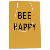 BEE HAPPY Apiary Bijenhouder Natuur Lover Gift Tas Medium Cadeauzakje (Voorkant)